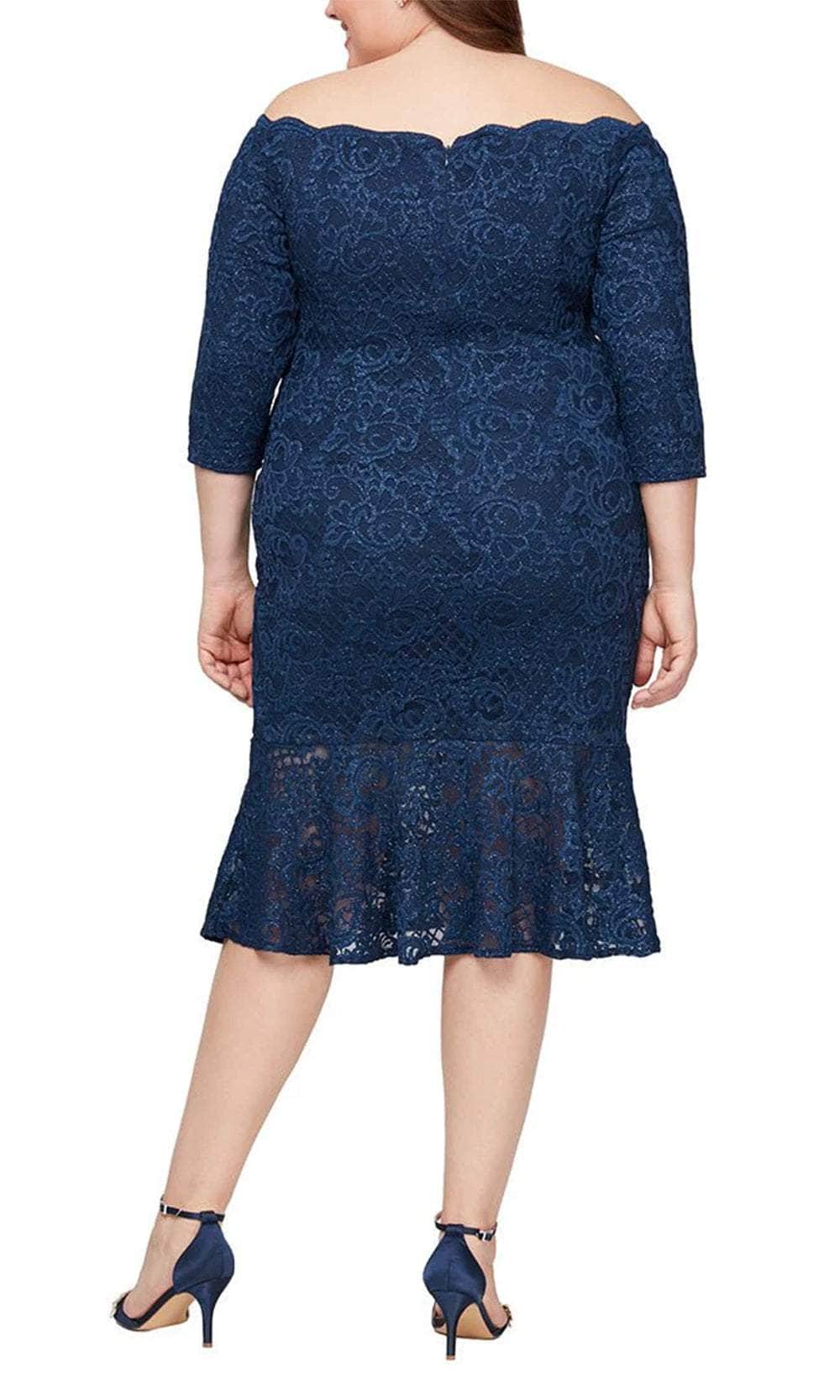 Alex Evenings 84122610 - Scalloped Off Shoulder Dress ADASA Alex Evenings 84122610 - Scalloped Off Shoulder Dress ADASA