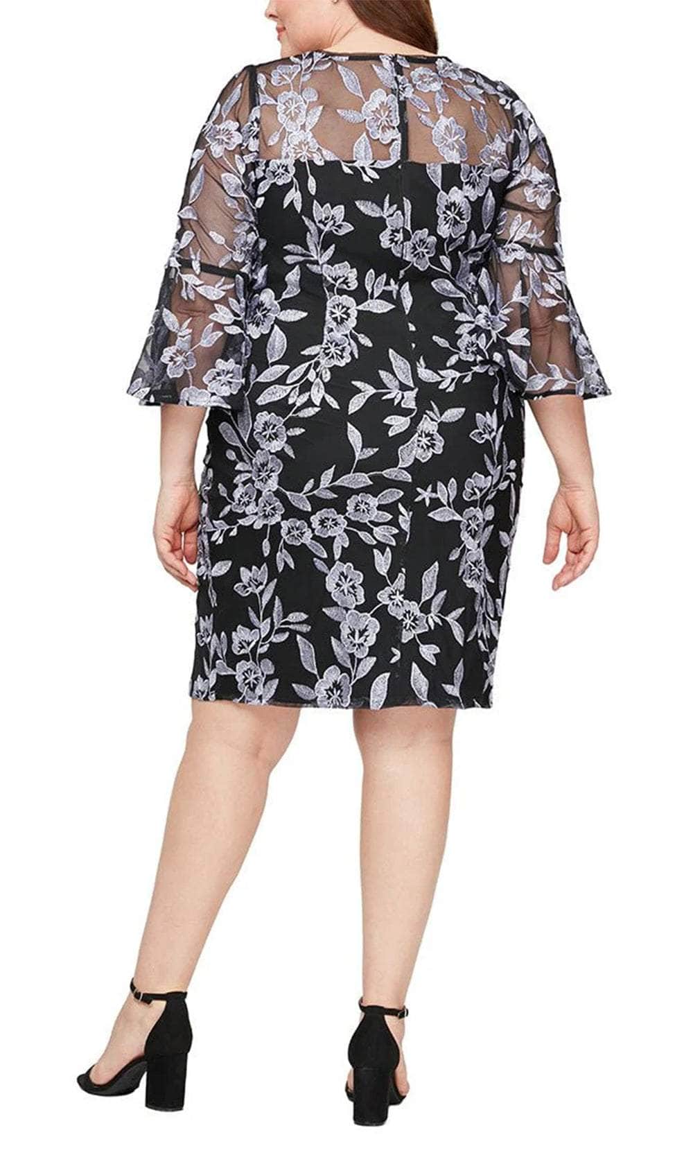 Alex Evenings 84171623 - Bell Sleeve Embroidered Plus Dress Alex Evenings 84171623 - Bell Sleeve Embroidered Plus Dress