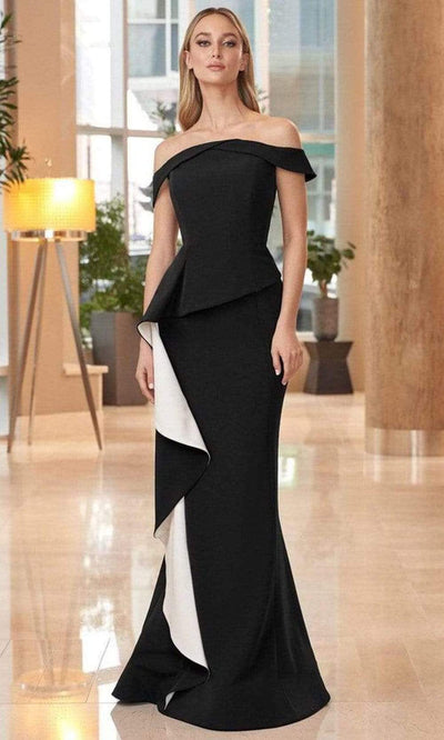 Alexander by Daymor - 1060 Off-Shoulder Ruffled Skirt Trumpet Gown Mother of the Bride Dresses