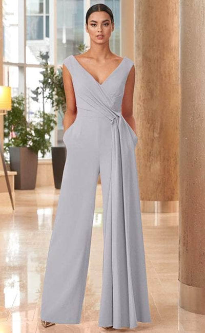 Alexander by Daymor - 1063 Deep V-Neckline Long Jumpsuit Mother of the Bride Dresses