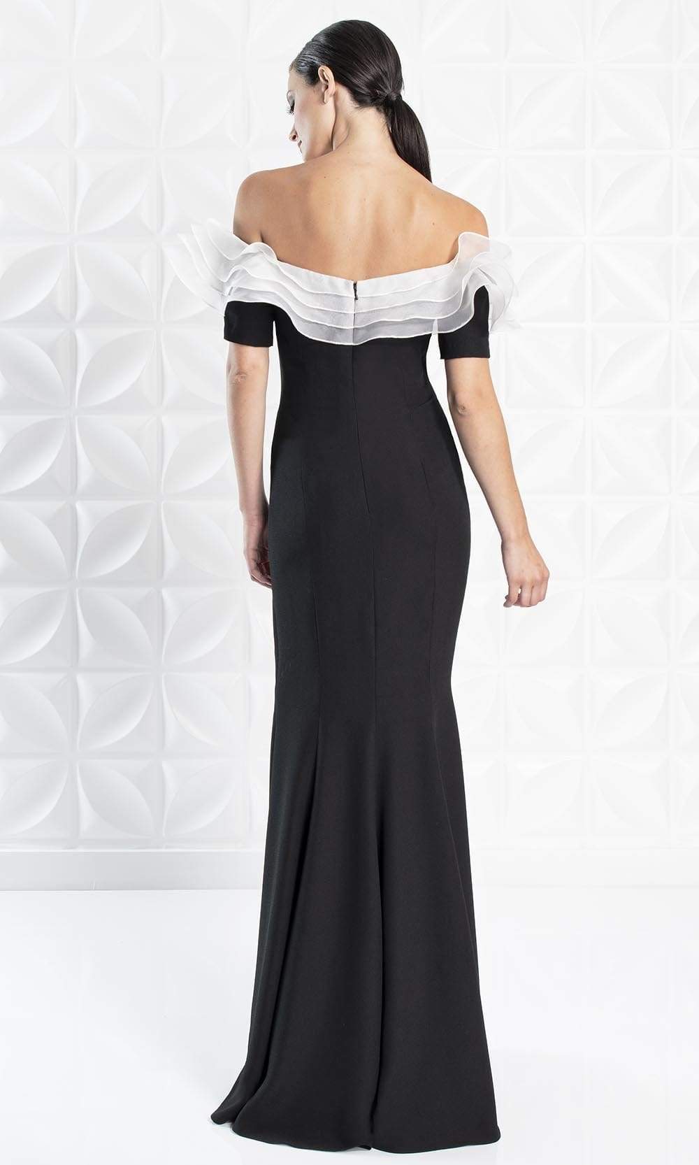 Alexander By Daymor - 1257 Ruffled Off Shoulder Sheath Dress Evening Dresses