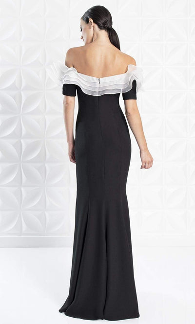 Alexander By Daymor - 1257 Ruffled Off Shoulder Sheath Dress Evening Dresses