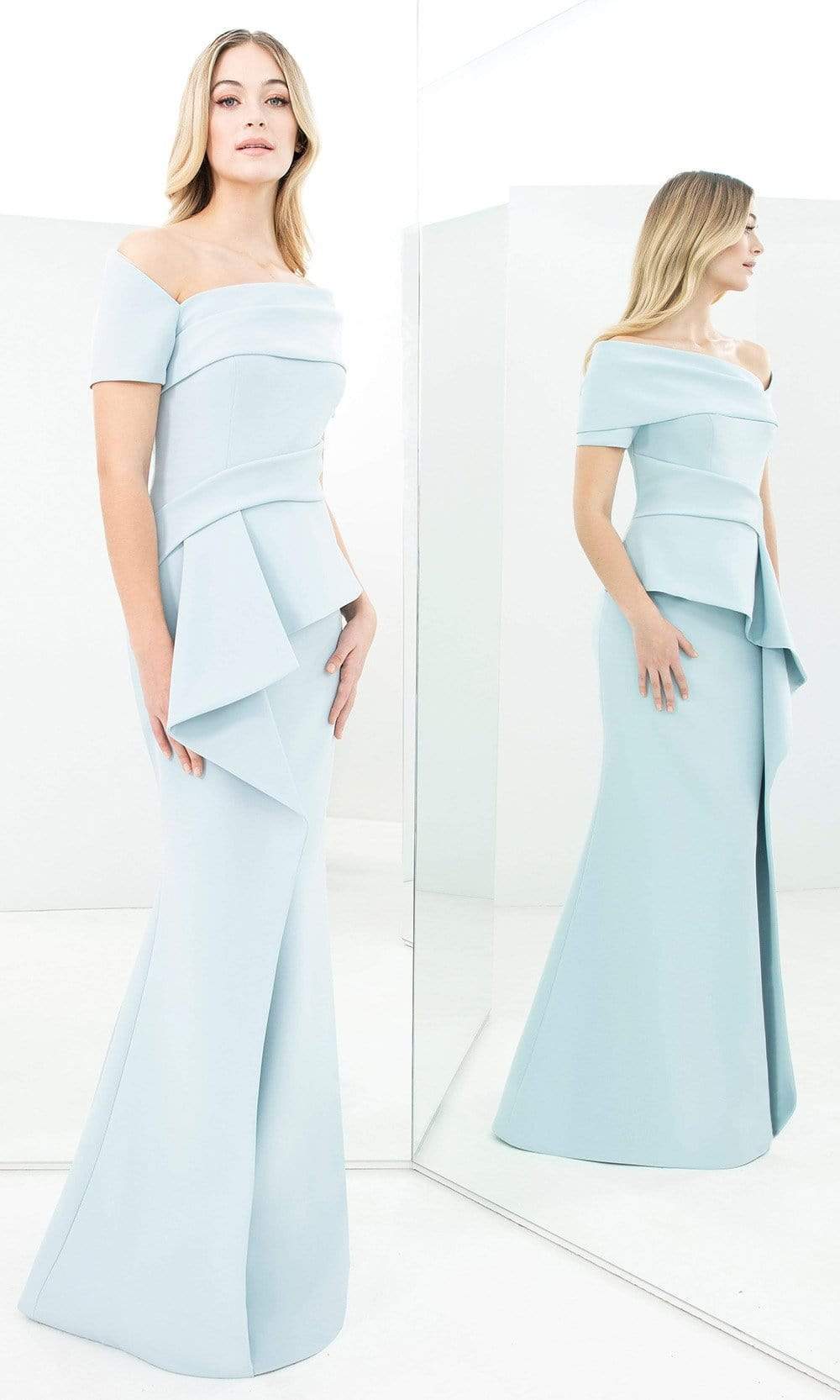 Alexander By Daymor - 1361 Asymmetrical Peplum Mermaid Dress Mother of the Bride Dresses 00 / Daiquiri Ice