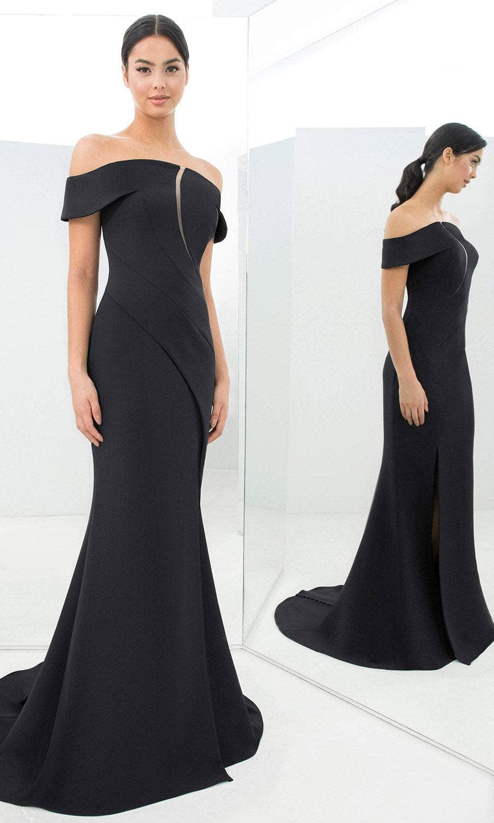 Alexander By Daymor 1373 - Covered Button Down Formal Gown Special Occasion Dress 0 / Black