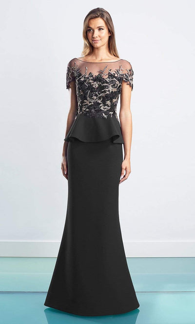 Alexander By Daymor - 1459 Embroidered Peplum Long Gown Evening Dresses