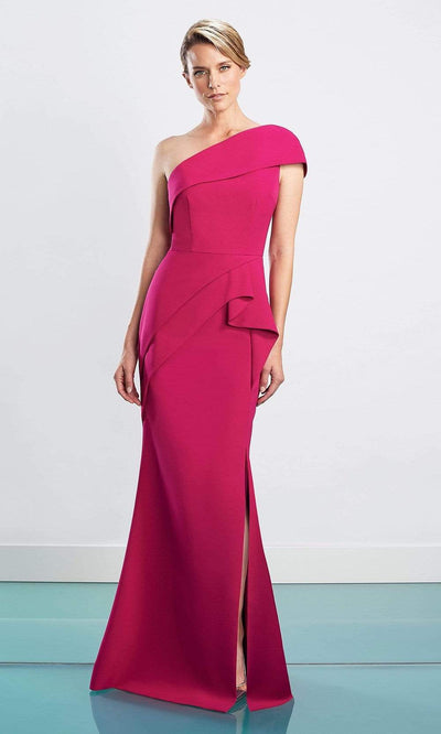 Alexander By Daymor - 1463 Asymmetric Ruffled Waist Sheath Dress Evening Dresses