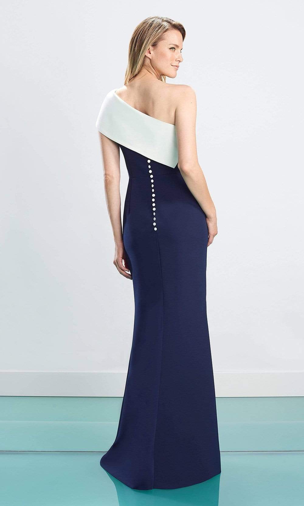 Alexander By Daymor - 1463 Asymmetric Ruffled Waist Sheath Dress Evening Dresses