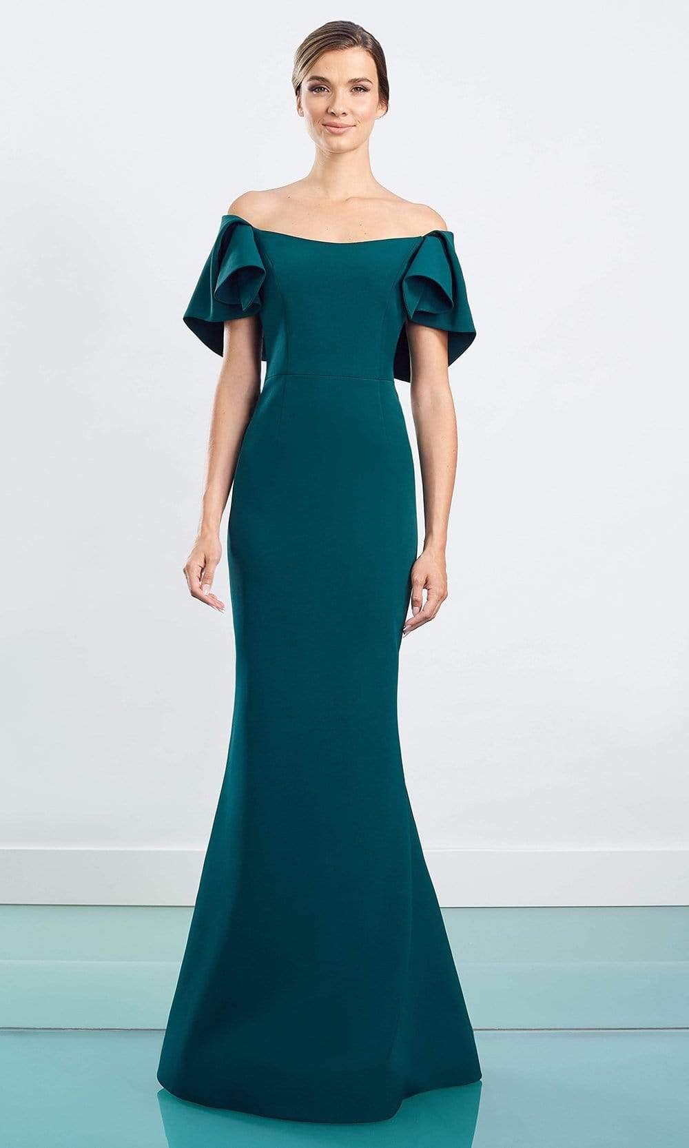 Alexander By Daymor - 1464 Ruffled Off Shoulder Trumpet Dress Evening Dresses