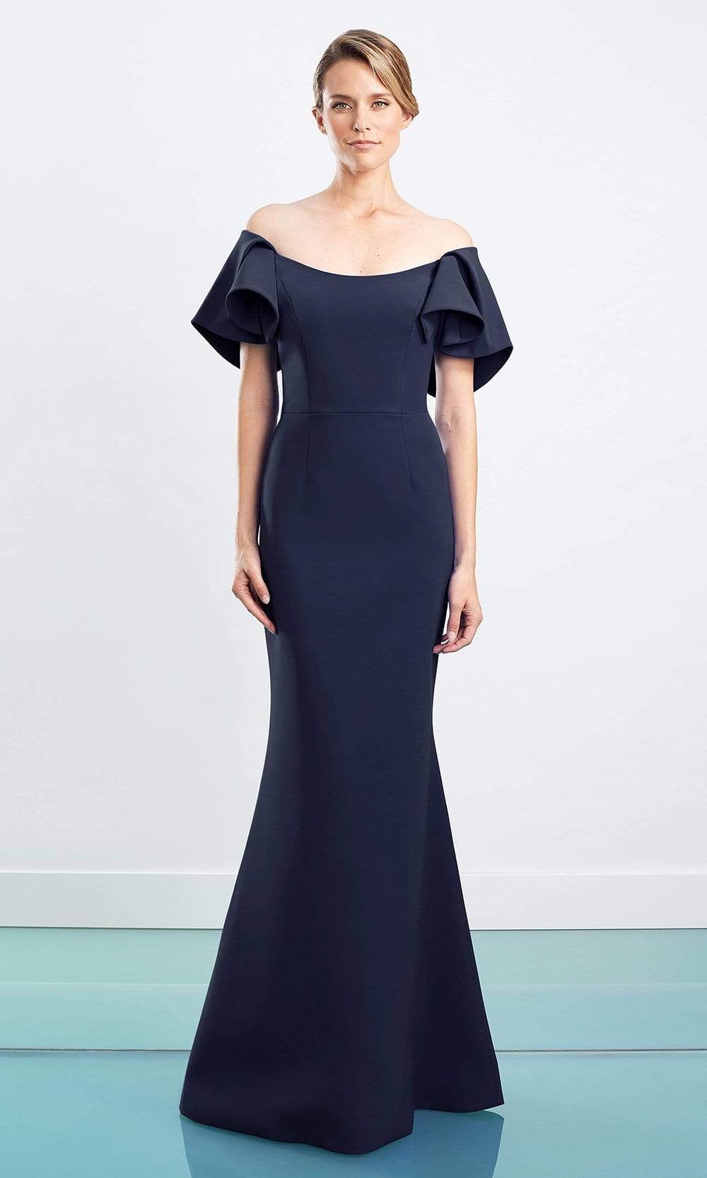 Alexander By Daymor - 1464 Ruffled Off Shoulder Trumpet Dress Evening Dresses