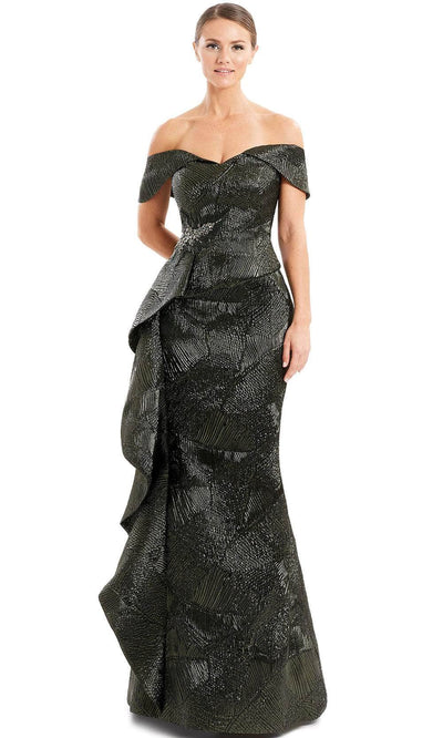 Alexander By Daymor 1653F22 - Sweetheart Ruffle Draped Evening Gown Special Occasion Dress 4 / Moss
