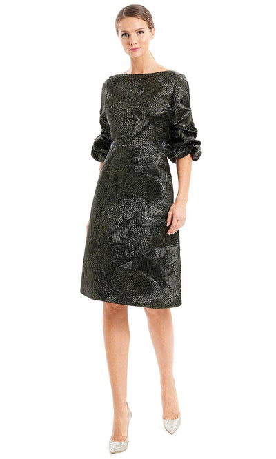 Alexander By Daymor 1654F22 - Ruffled Quarter Sleeve Formal Dress Special Occasion Dress 4 / Moss