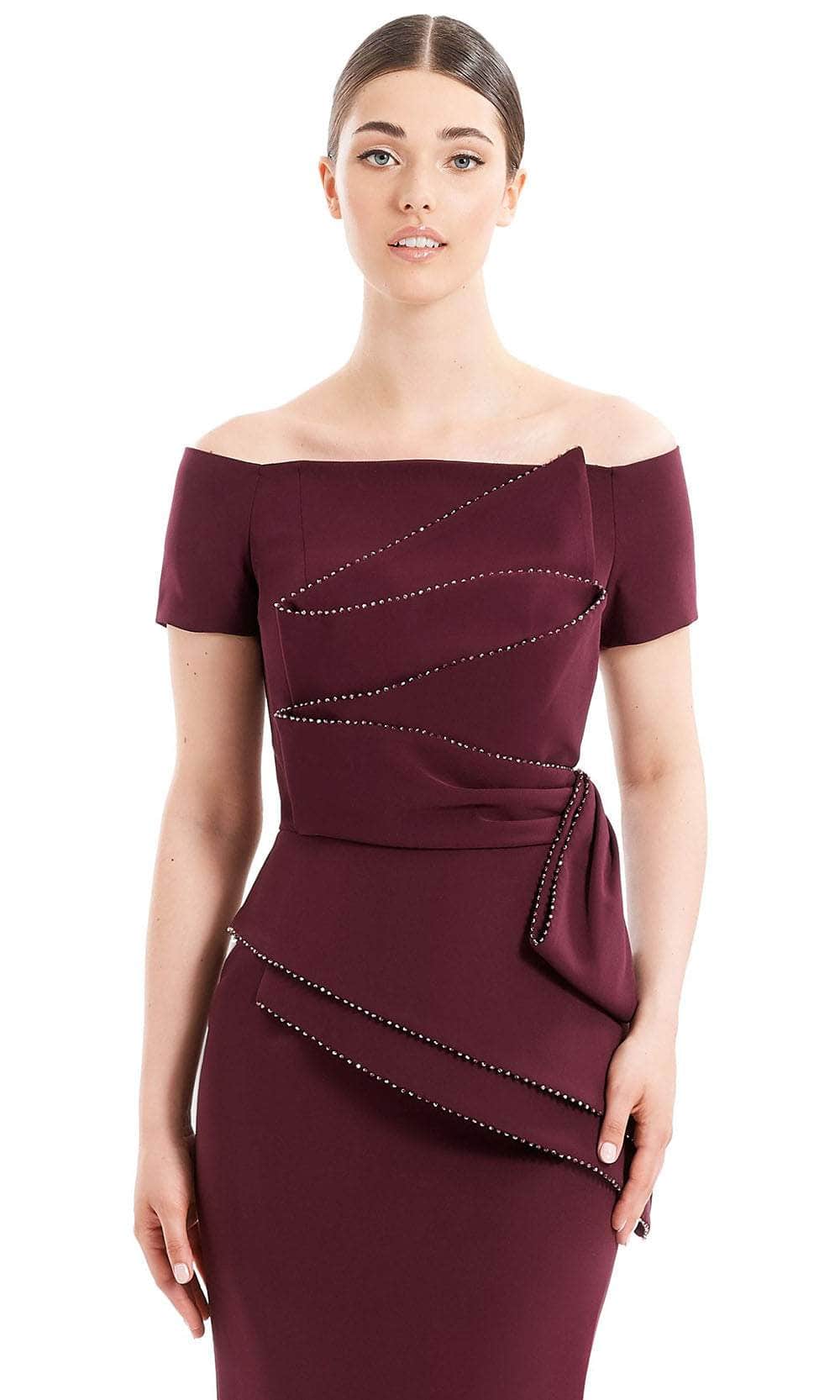 Alexander By Daymor 1661F22 - Off Shoulder Pleated Evening Gown Special Occasion Dress