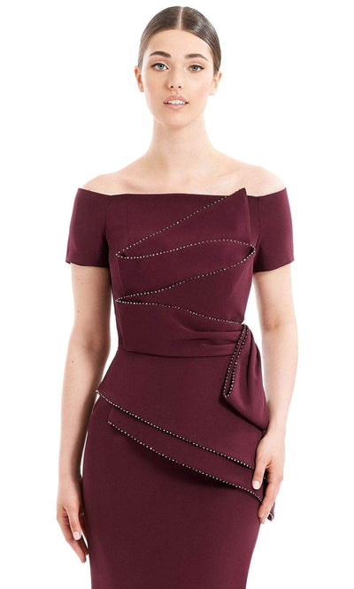 Alexander By Daymor 1661F22 - Off Shoulder Pleated Evening Gown Special Occasion Dress