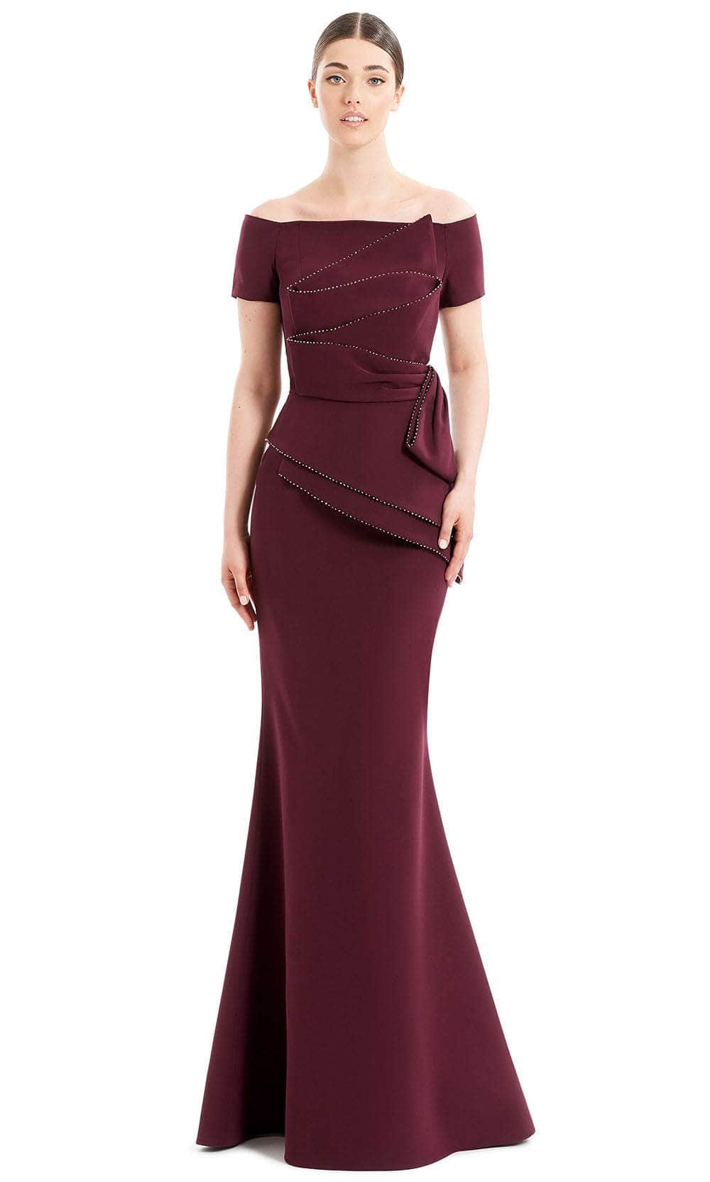 Alexander By Daymor 1661F22 - Off Shoulder Pleated Evening Gown Special Occasion Dress