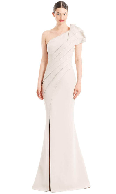 Alexander by Daymor 1671 - Pleated Asymmetric Neck Evening Gown
