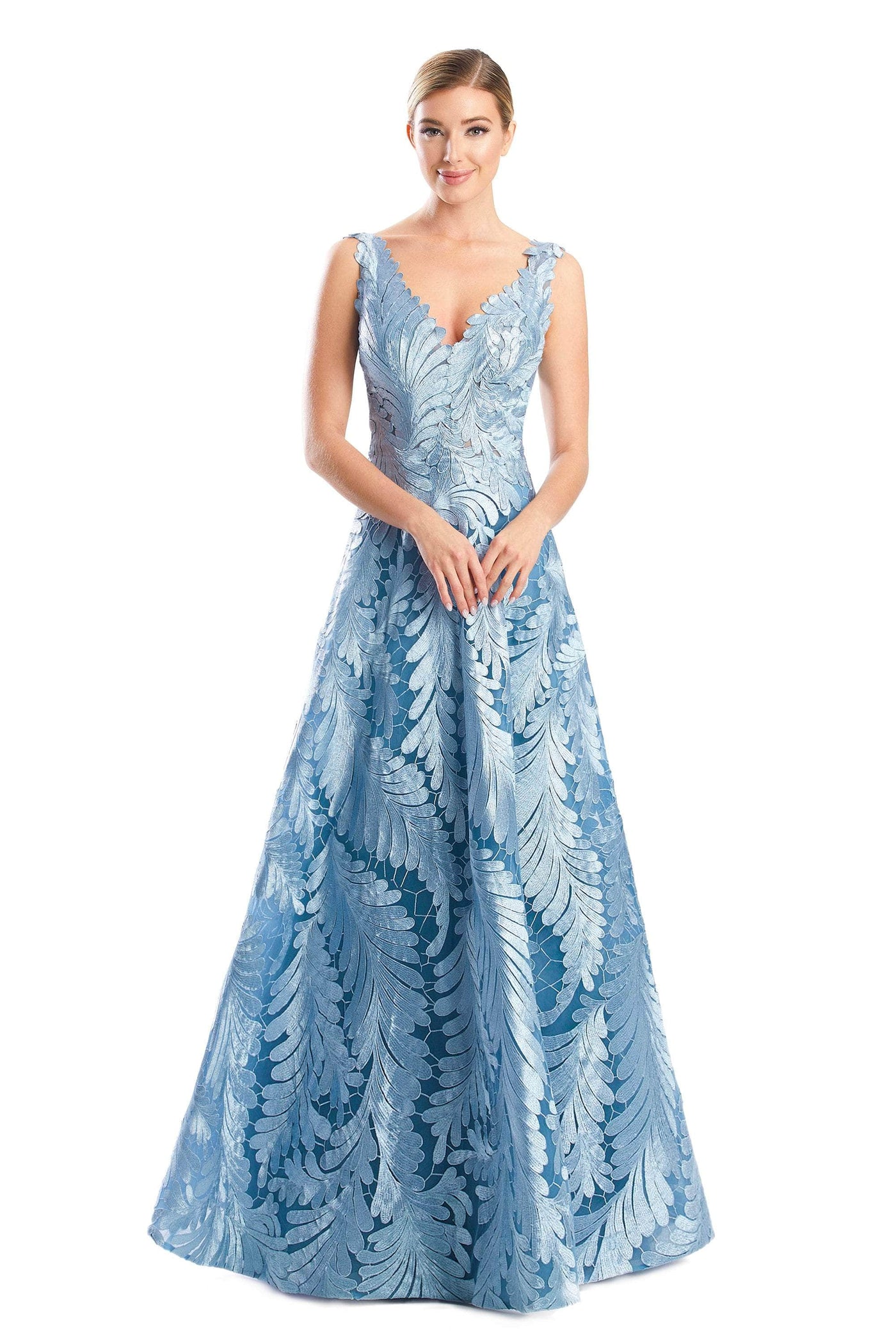 Alexander by Daymor 1750S23 - Leaf Embroidered Evening Dress Evening Dresses