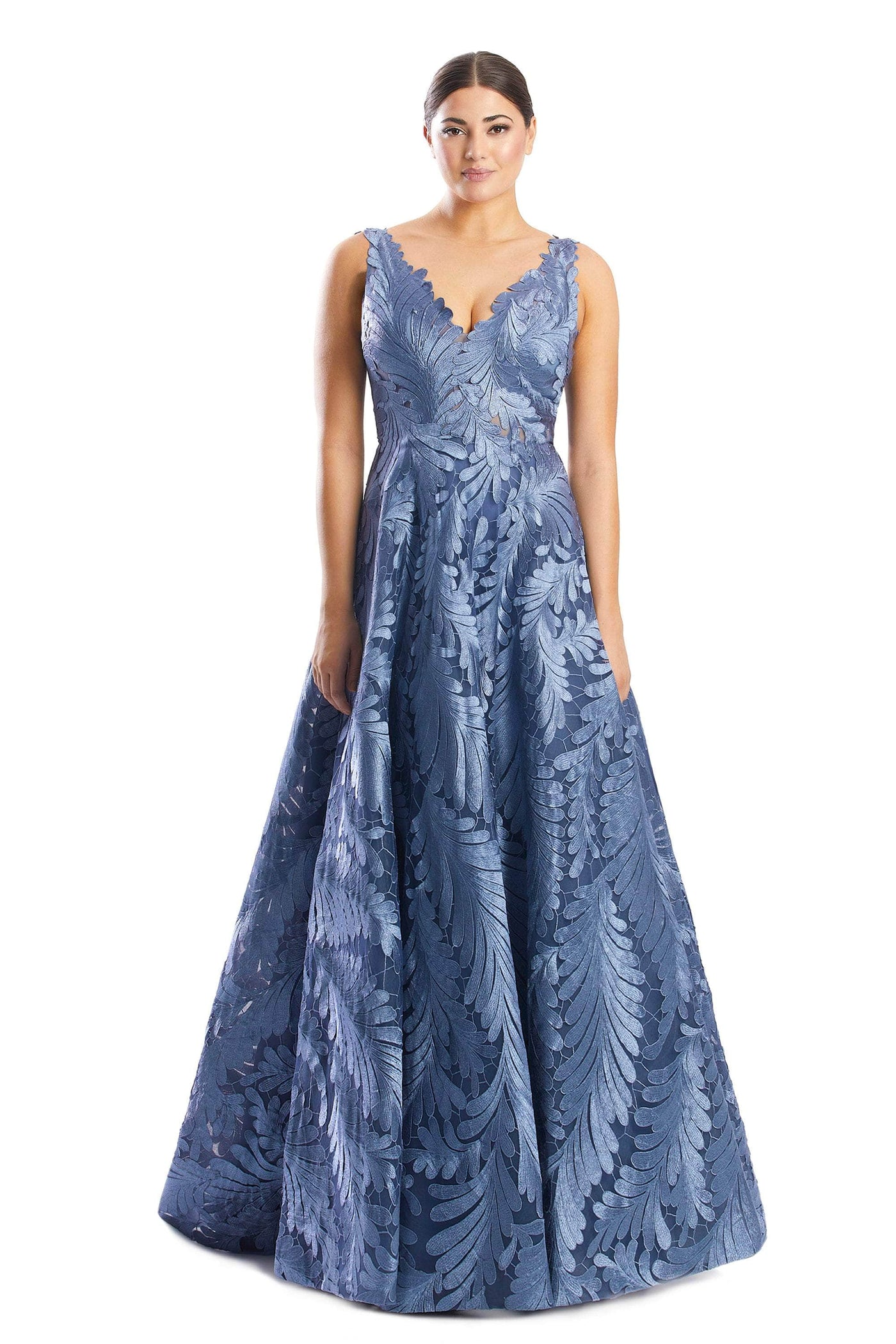 Alexander by Daymor 1750S23 - Leaf Embroidered Evening Dress Evening Dresses