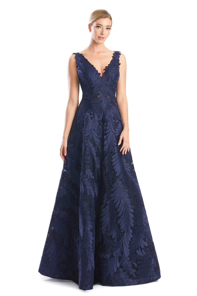 Alexander by Daymor 1750S23 - Leaf Embroidered Evening Dress Evening Dresses