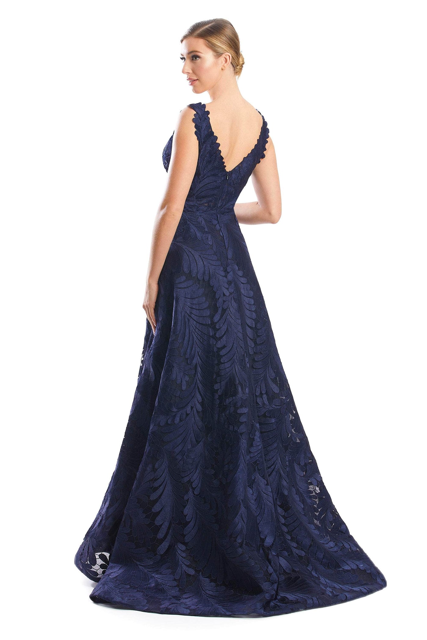 Alexander by Daymor 1750S23 - Leaf Embroidered Evening Dress Evening Dresses