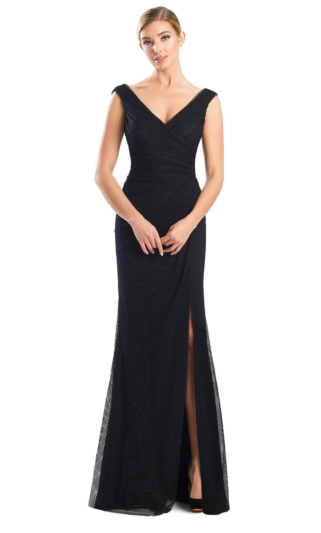 Alexander by Daymor 1754S23 - V Neck Sleeveless Slit Formal Dress Evening Dresses
