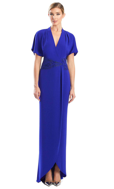 Alexander by Daymor 1760S23 - Laced Waistband Formal Dress Evening Dresses 00 / Sapphire