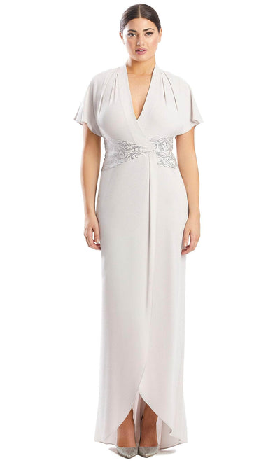 Alexander by Daymor 1760S23 - Laced Waistband Formal Dress Evening Dresses 00 / Stone