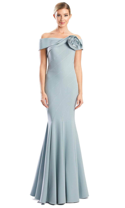 Alexander by Daymor 1761S23 - Rosette-Detailed Off Shoulder Gown Evening Dresses