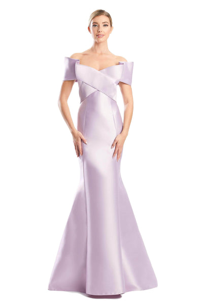 Alexander by Daymor 1763S23 - Bandage Bodice Satin Dress Evening Dresses 00 / Lilac