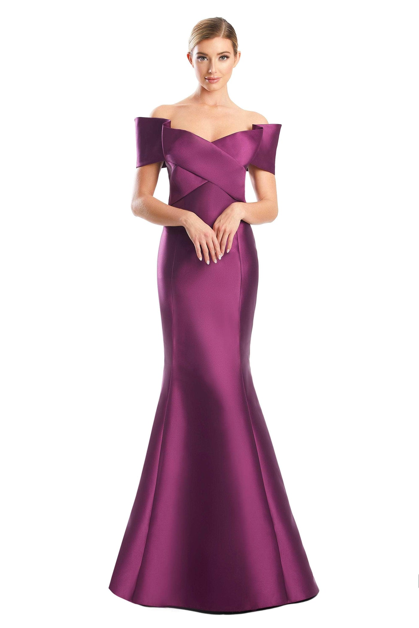 Alexander by Daymor 1763S23 - Sweetheart Off-Shoulder Formal Dress Evening Dresses 00 / Plum