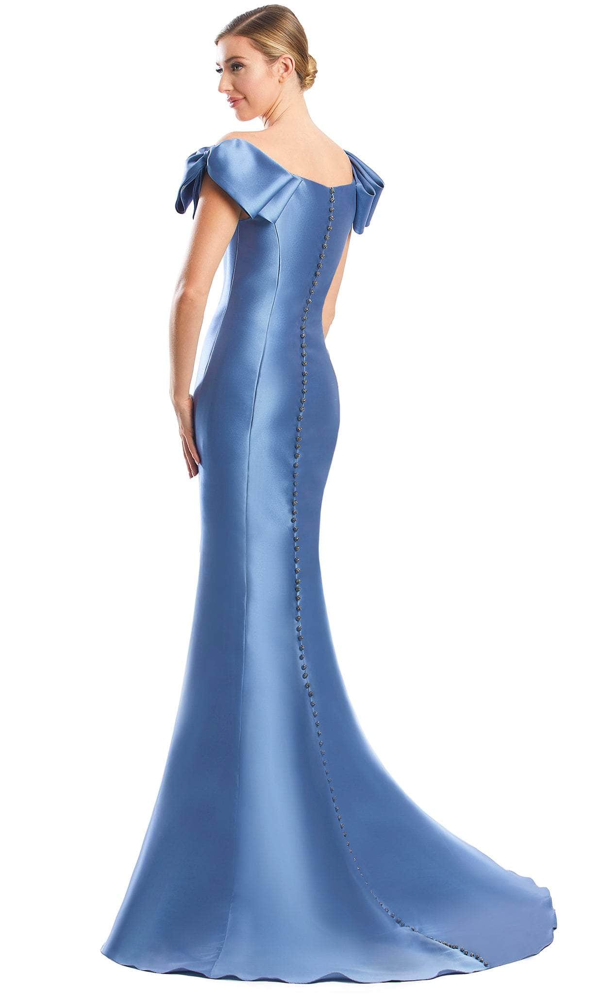 Alexander by Daymor 1773S23 - Bow Appliqued Sleeves Formal Dress Evening Dresses