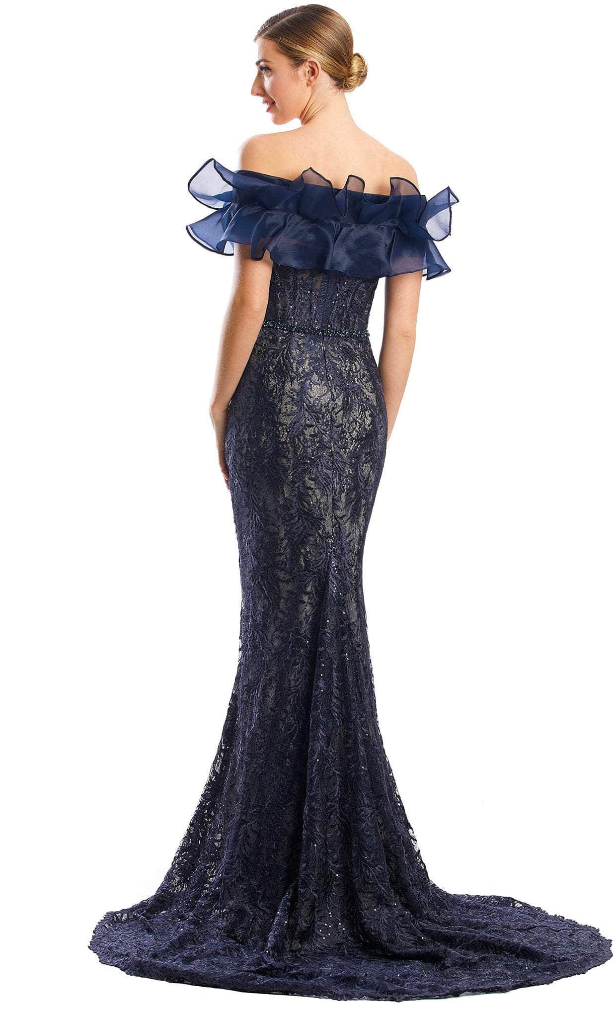 Alexander by Daymor 1774S23 - Ruffled Sleeve Sweetheart Lace Gown Evening Dresses