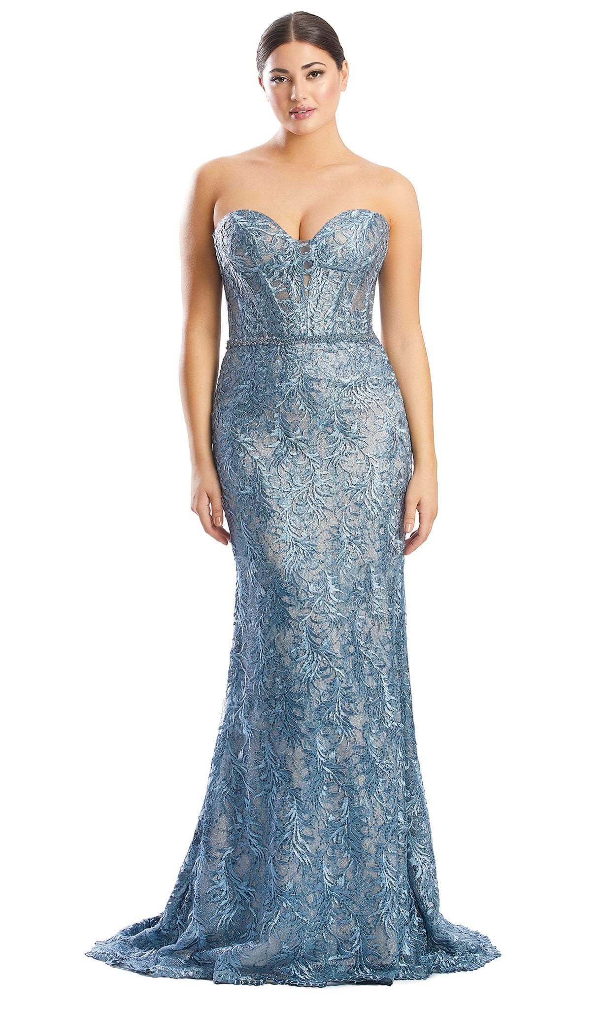 Alexander by Daymor 1774S23 - Ruffled Sleeve Sweetheart Lace Gown Evening Dresses