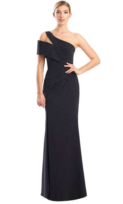 Alexander by Daymor 1784S23 - One Shoulder Long Gown Evening Dresses 00 / Black
