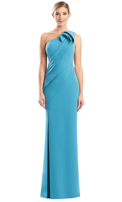 Alexander by Daymor 1788S23 - One-Shoulder Sleeveless Dress Evening Dresses 00 / Sea Foam