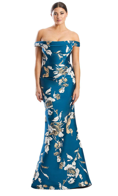 Alexander by Daymor 1791S23 - Off Shoulder Floral Embossed Dress Evening Dresses