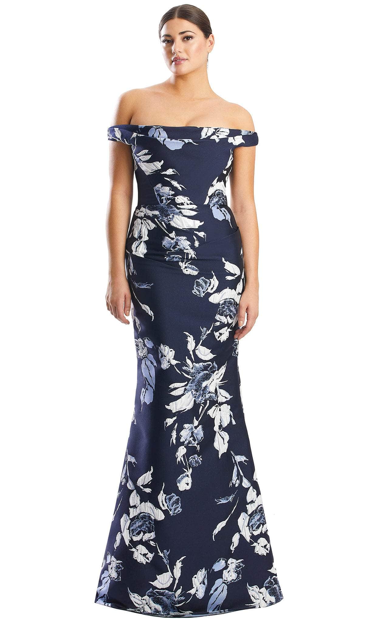Alexander by Daymor 1791S23 - Off Shoulder Floral Embossed Dress Evening Dresses