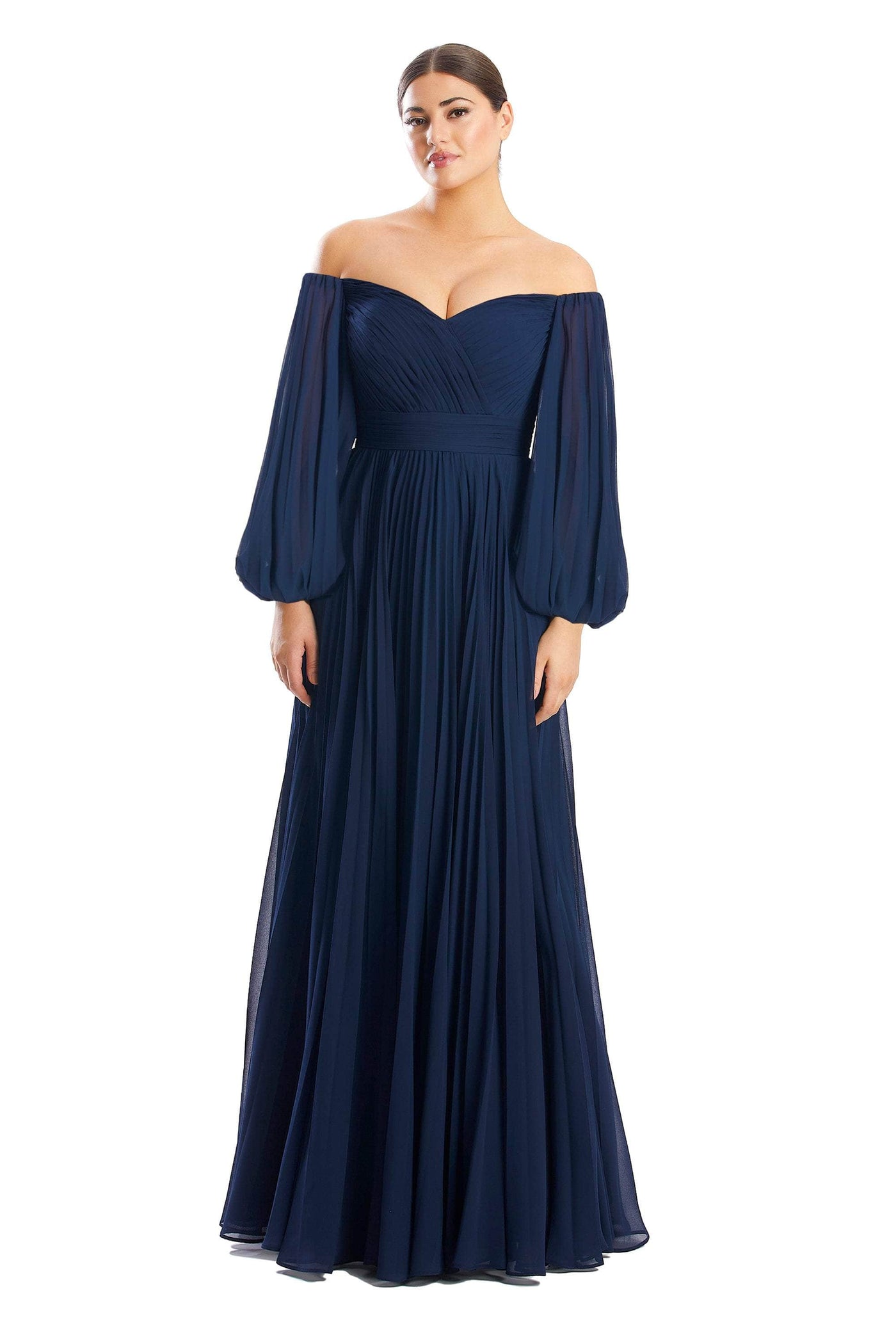 Alexander by Daymor 1792S23 - Bishop Sleeved Formal Dress Evening Dresses