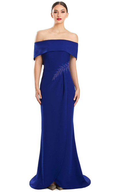 Alexander by Daymor 1853F23 - Straight Across Buttoned Evening Gown Special Occasion Dress