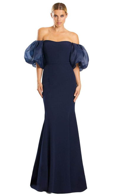 Alexander by Daymor 1870F23 - Puff Sleeve Trumpet Evening Gown Special Occasion Dress