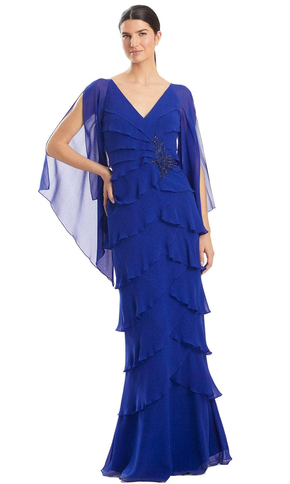 Alexander by Daymor 1957S24 - Tiered Deep V-Neck Evening Dress Evening Dresses