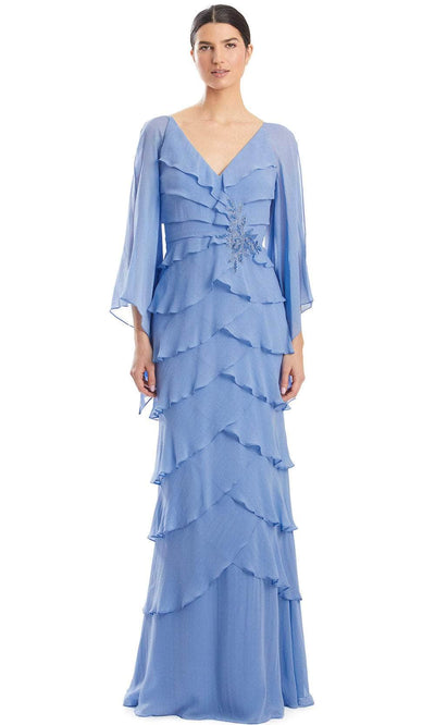 Alexander by Daymor 1957S24 - Tiered Deep V-Neck Evening Dress Evening Dresses