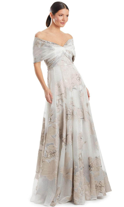 Alexander by Daymor 1959S24 - Off-Shoulder Printed Ballgown Ball Gowns 4 / Sand