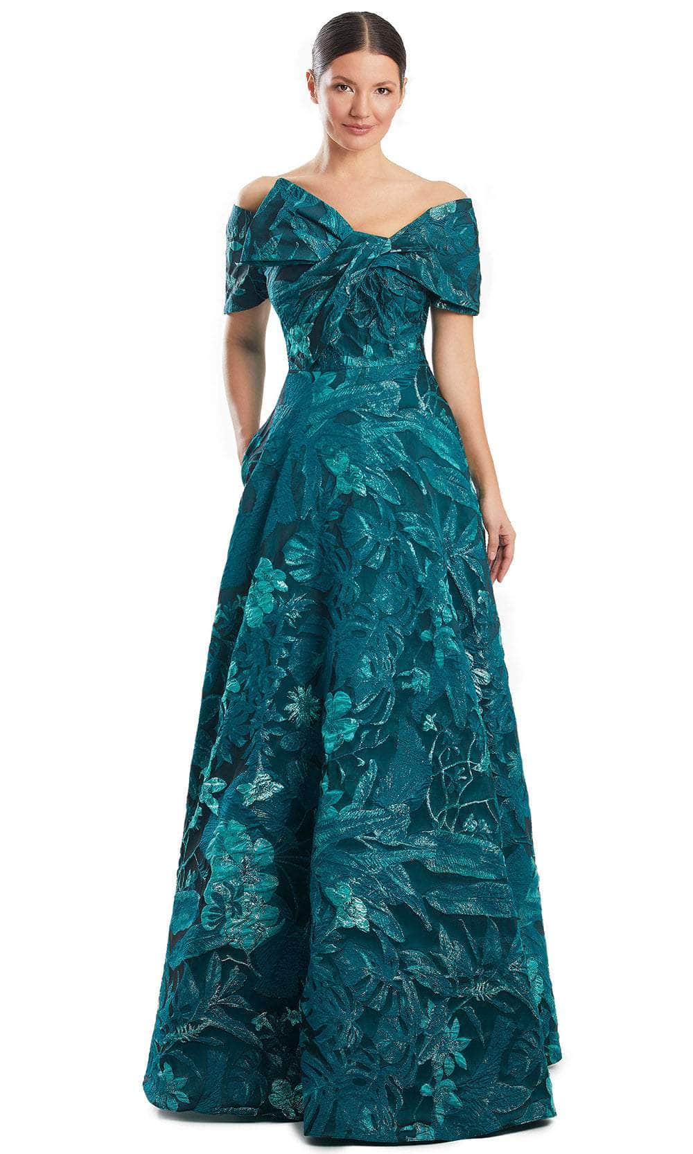 Alexander by Daymor 1960S24 - Bow Off-Shoulder Ballgown Ball Gowns 4 / Emerald/Forest