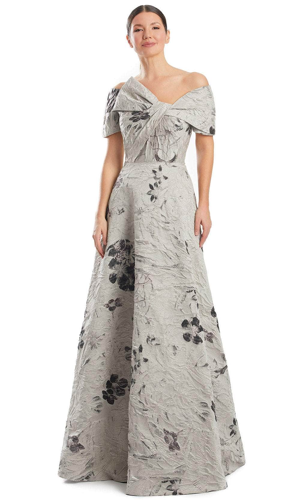 Alexander by Daymor 1960S24 - Bow Off-Shoulder Ballgown Ball Gowns 4 / Taupe/Bronze