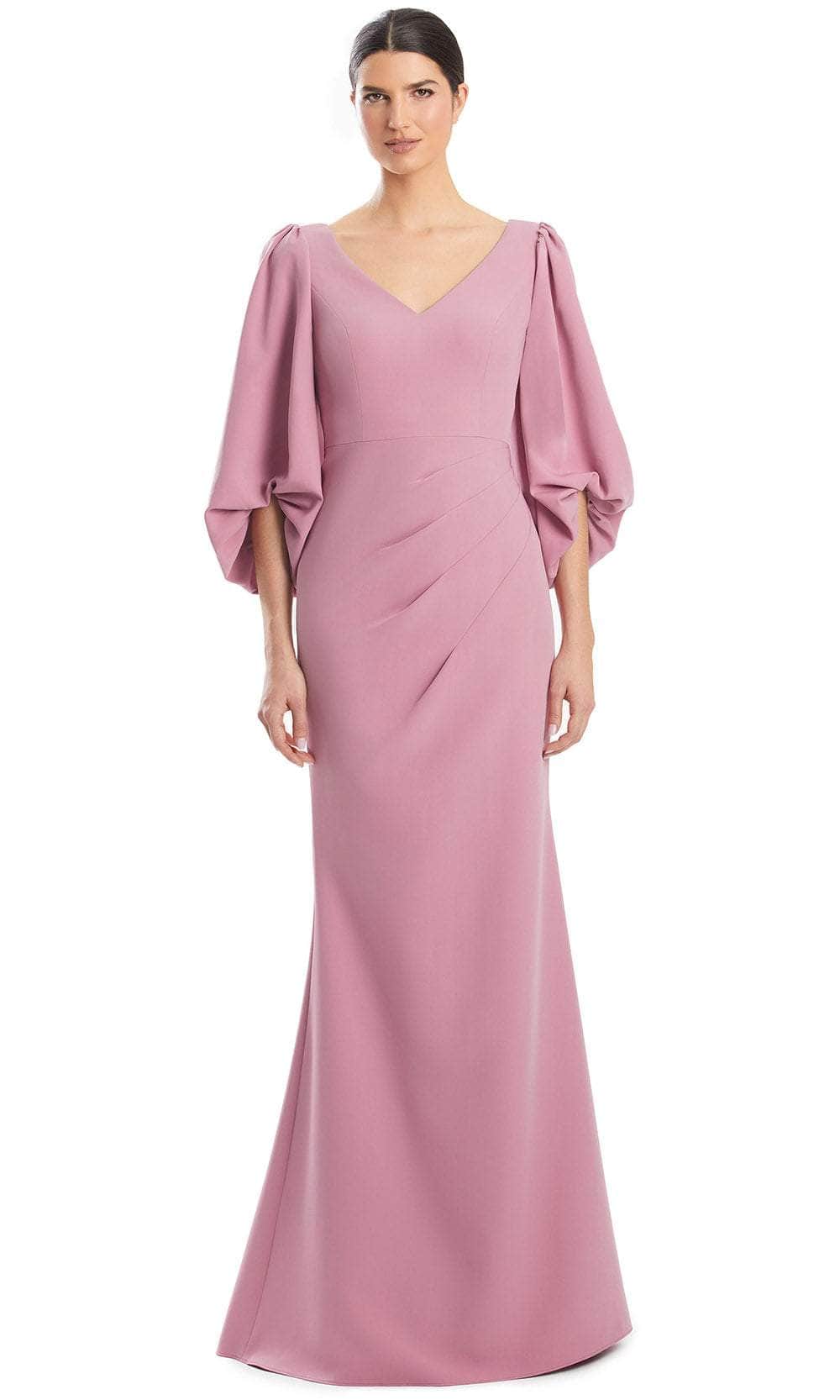 balloon sleeve evening dress V Neckline Balloon Sleeve Gown 29229