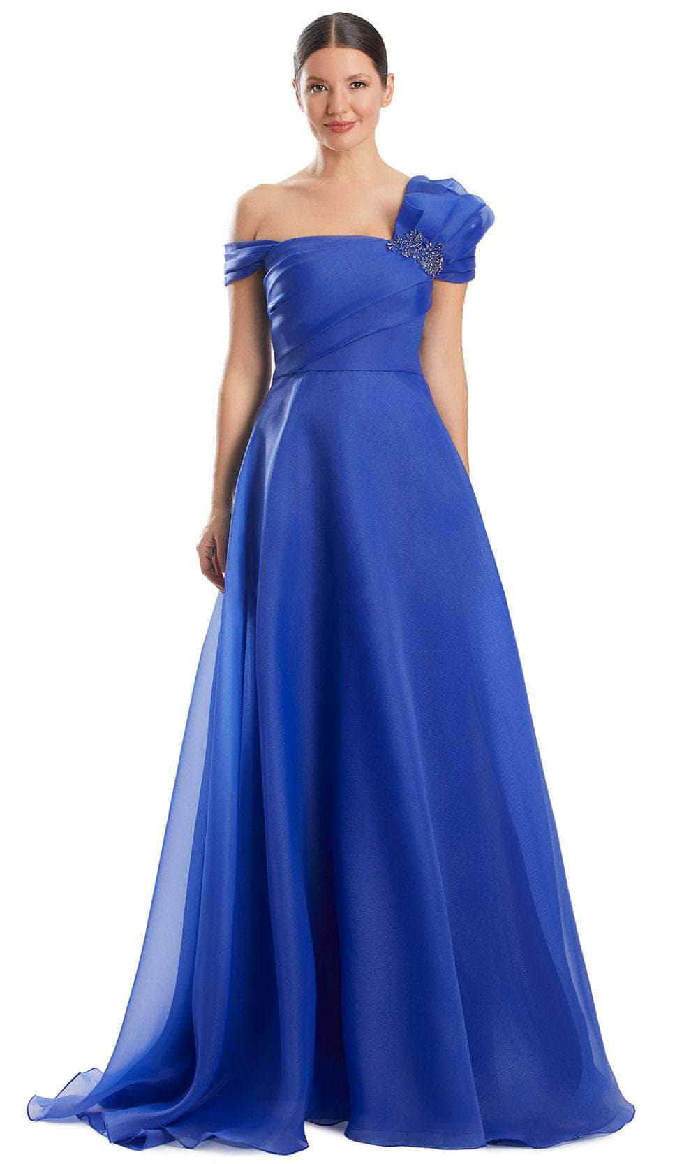 Alexander by Daymor 1985S24 - Pleated One-Sleeve Ballgown Ball Gowns