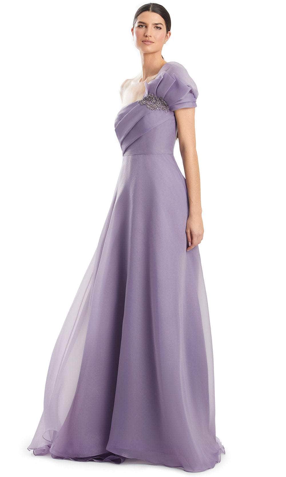 Alexander by Daymor 1985S24 - Pleated One-Sleeve Ballgown Ball Gowns 4 / Lilac