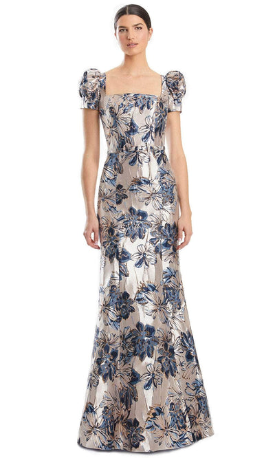 Alexander by Daymor 1989S24 - Straight-Across Neck Prom Dress Prom Dresses 4 / Bel Air Blue/Mlt