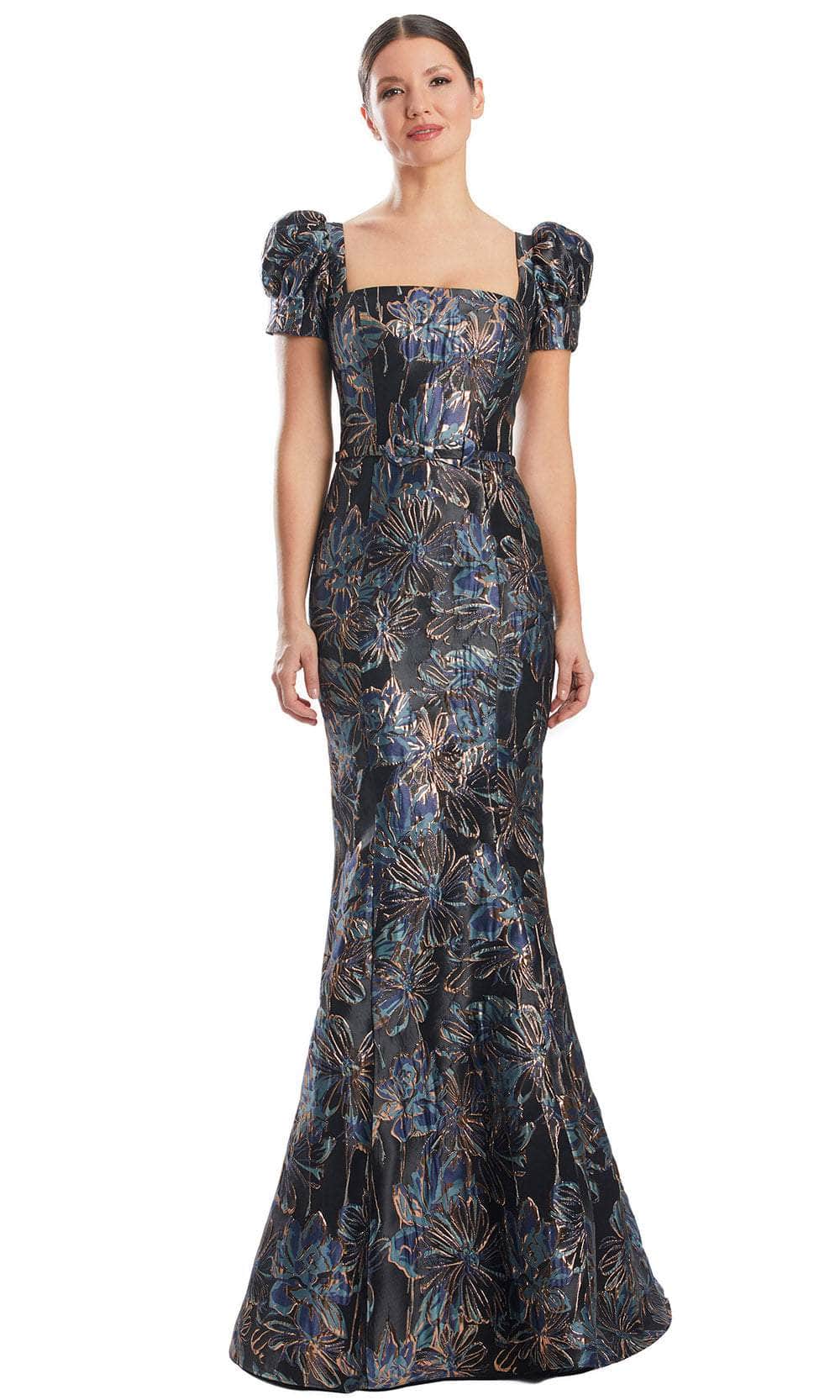 Alexander by Daymor 1989S24 - Straight-Across Neck Prom Dress Prom Dresses 4 / Teal/Multi