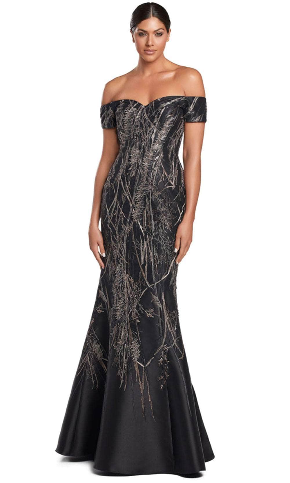 Alexander by Daymor 2050F24 - Sweetheart Off-Shoulder Evening Gown Prom Dresses 4 / Carbon/Multi